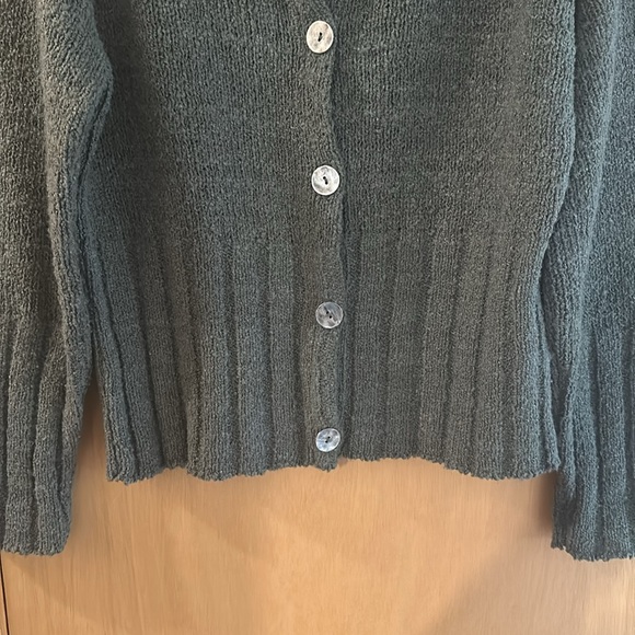 Oona Women’s New England USA Button Front Cardigan Sweater Green Size Small - Picture 4 of 10